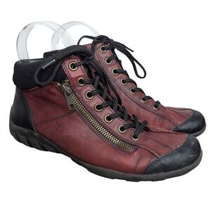 Remonte‎ Women's 36 Red Zip up Lace Up Fall Spring Shoes